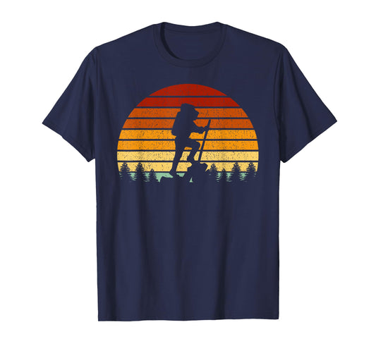 Vintage Sunset Hiking Gift For Hikers and Mountaineers T-Shirt