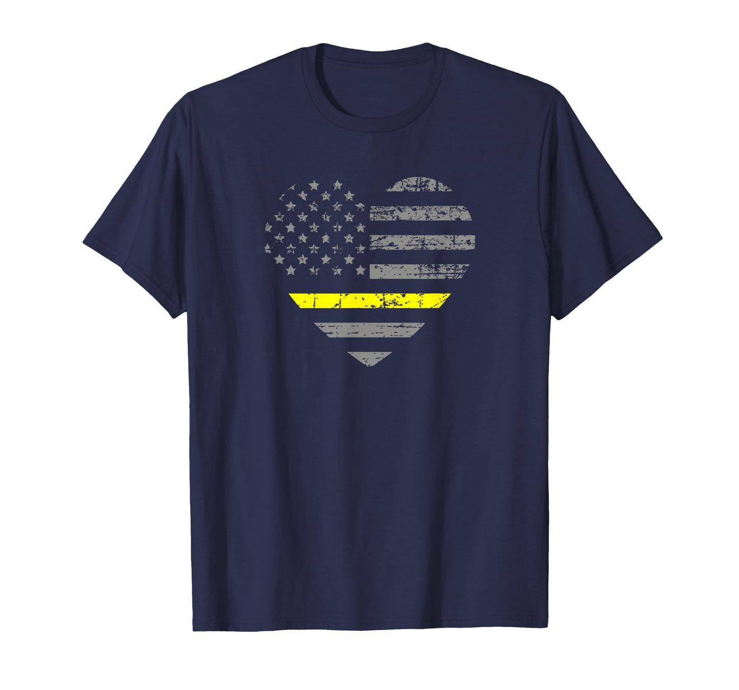 Tow Truck Driver T-Shirt Thin Yellow Line Flag Heart Gift T-Shirt