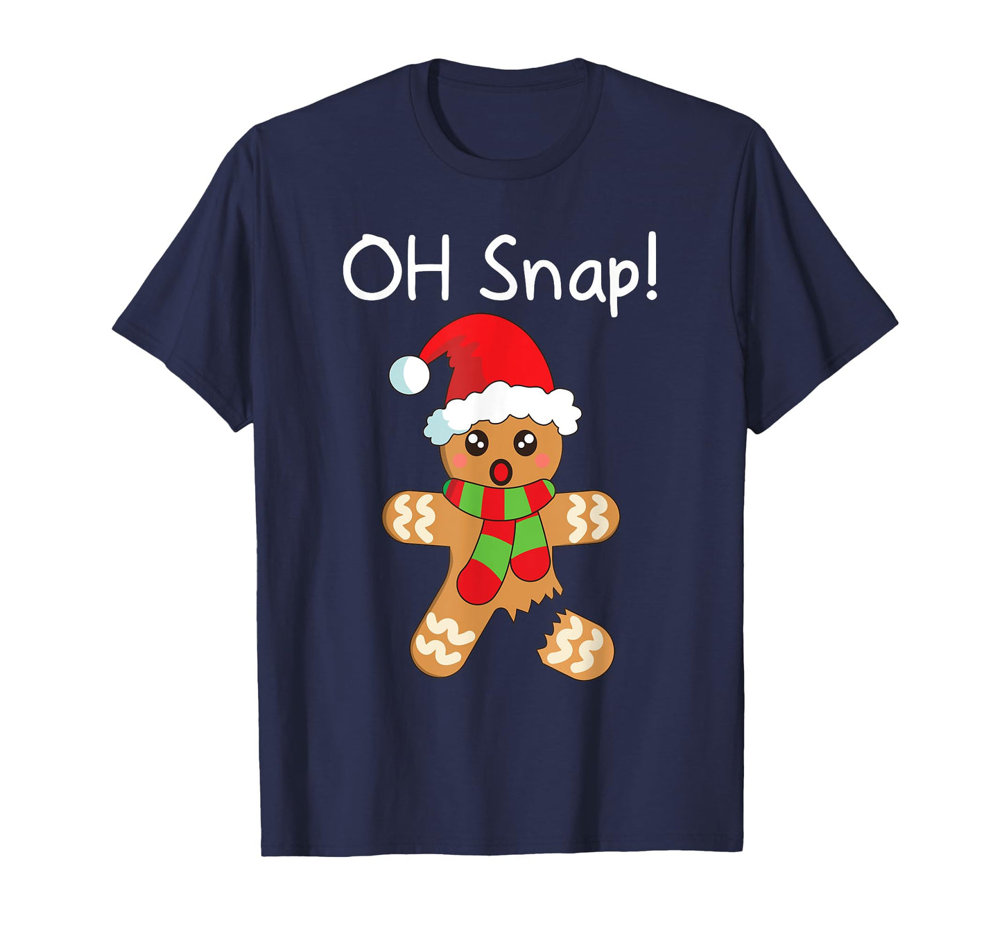 Christmas Shirt Boys Girls Funny Gingerbread Man Oh Snap T-Shirt