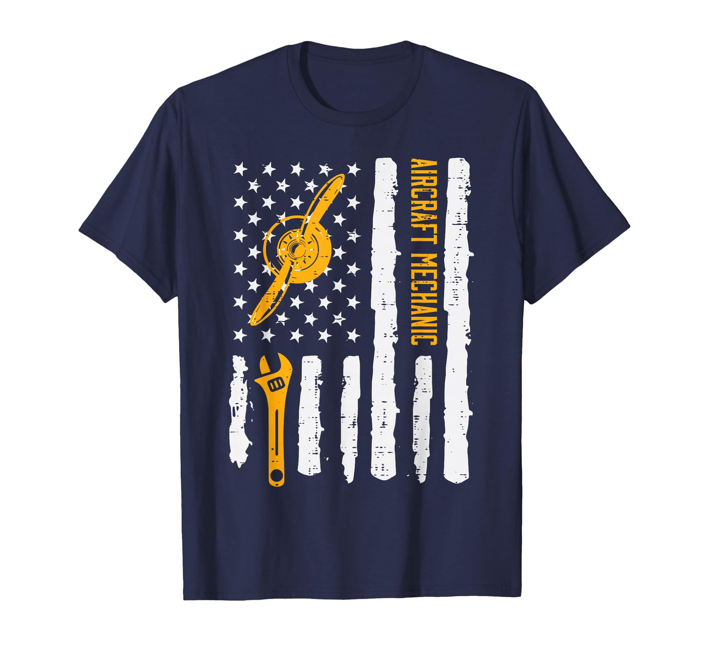 Aircraft Mechanic US Flag 4th Of July Patriot Men Women Kids T-Shirt