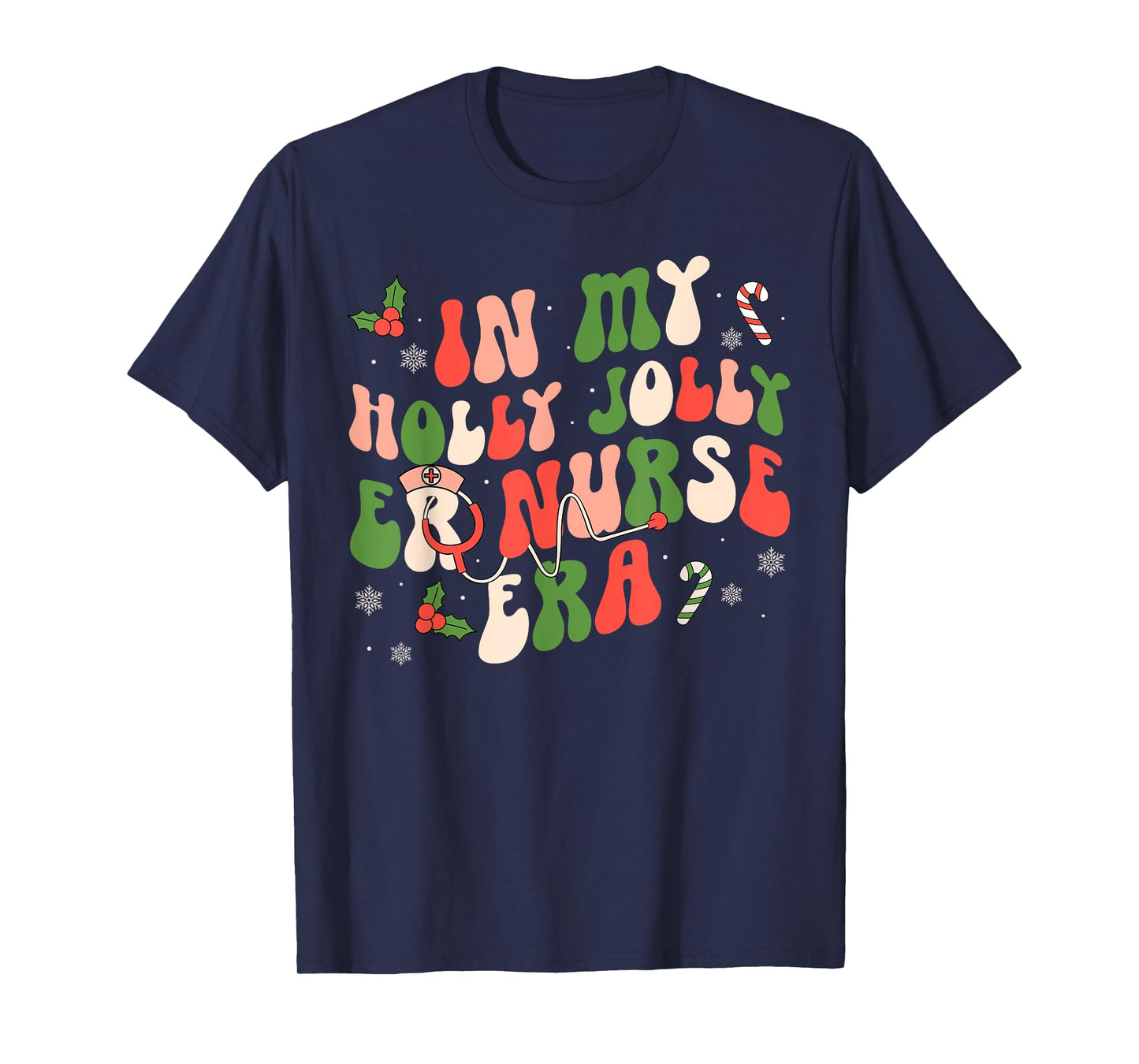 In My ER Christmas Era Emergency Room Registered Nurse Retro T-Shirt