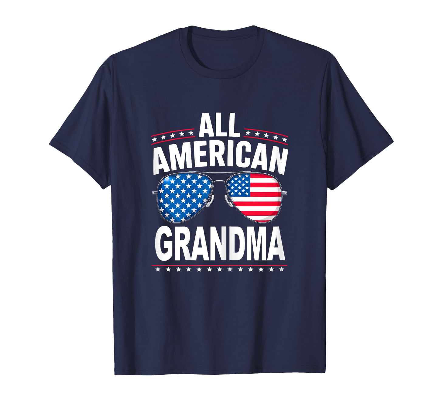 All American Grandma Funny 4th Of July Patriotic USA Flag T-Shirt