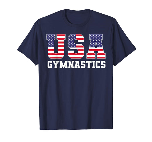 Gymnast Gymnastics USA American Flag 4th of July Girls Boys T-Shirt