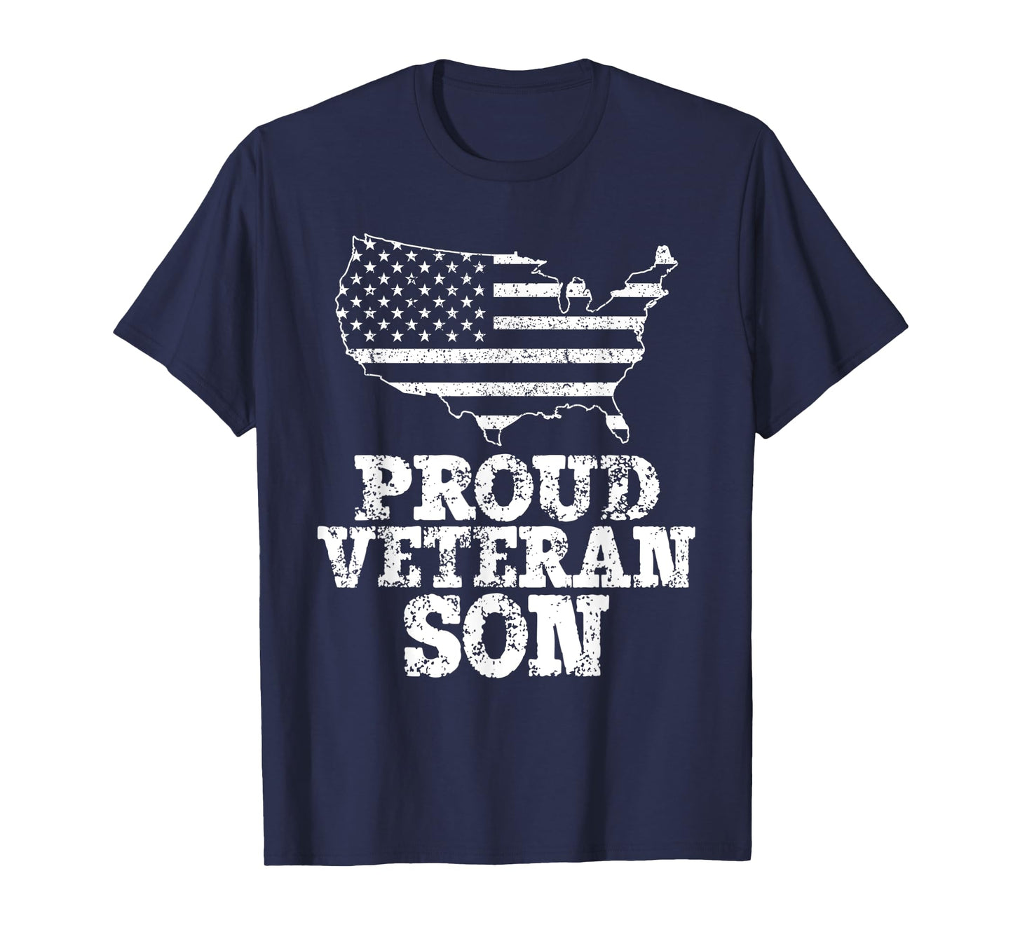 Proud Veteran Son American Flag Design Women Kids Men T-Shirt