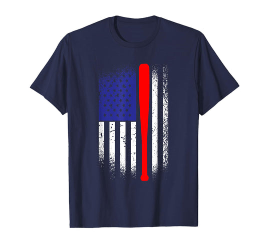 American Flag Baseball 4th Of July Patriotic Memorial Day T-Shirt