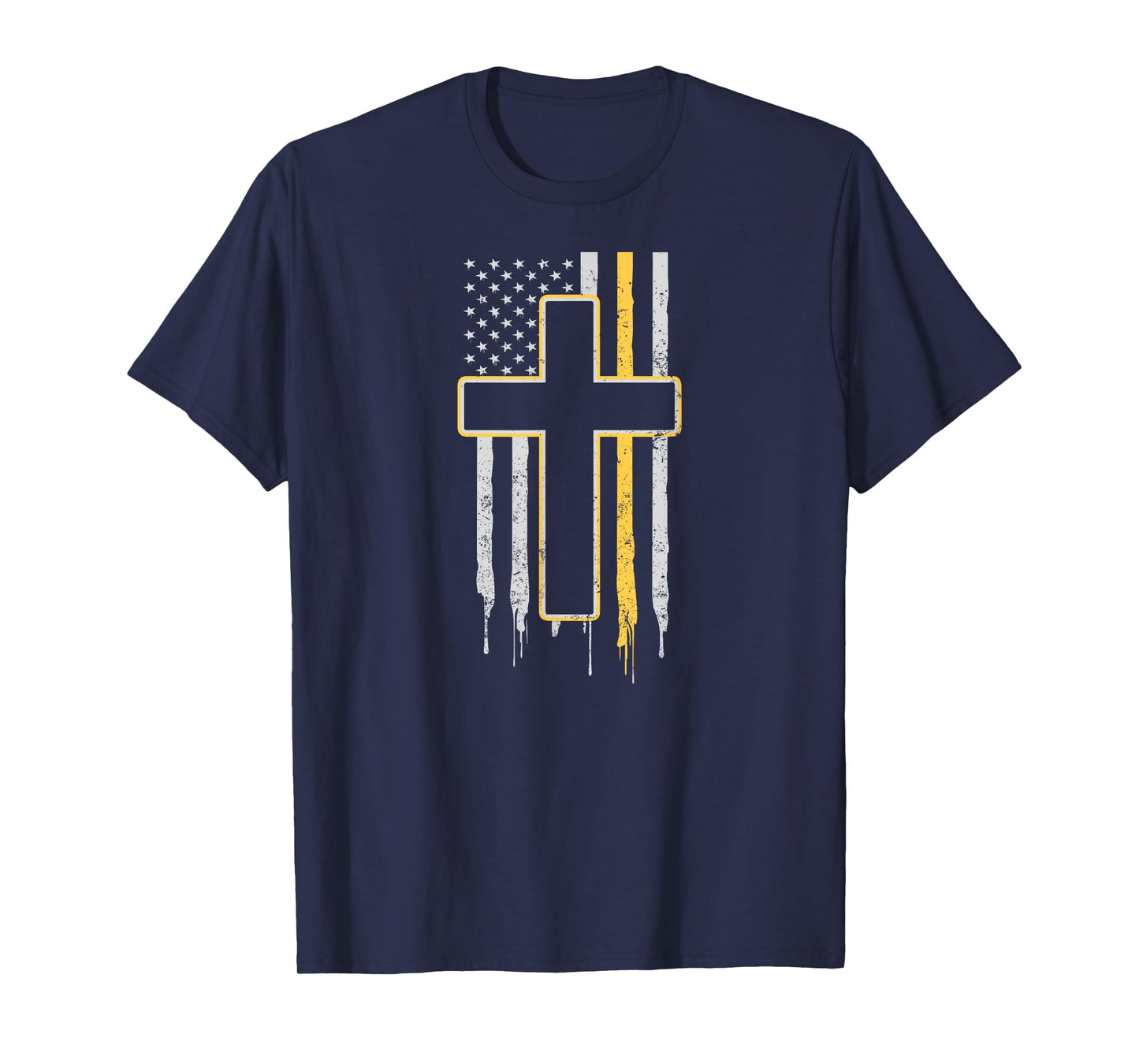 911 Dispatcher Design Patriotic Cross American Flag Gift T-Shirt