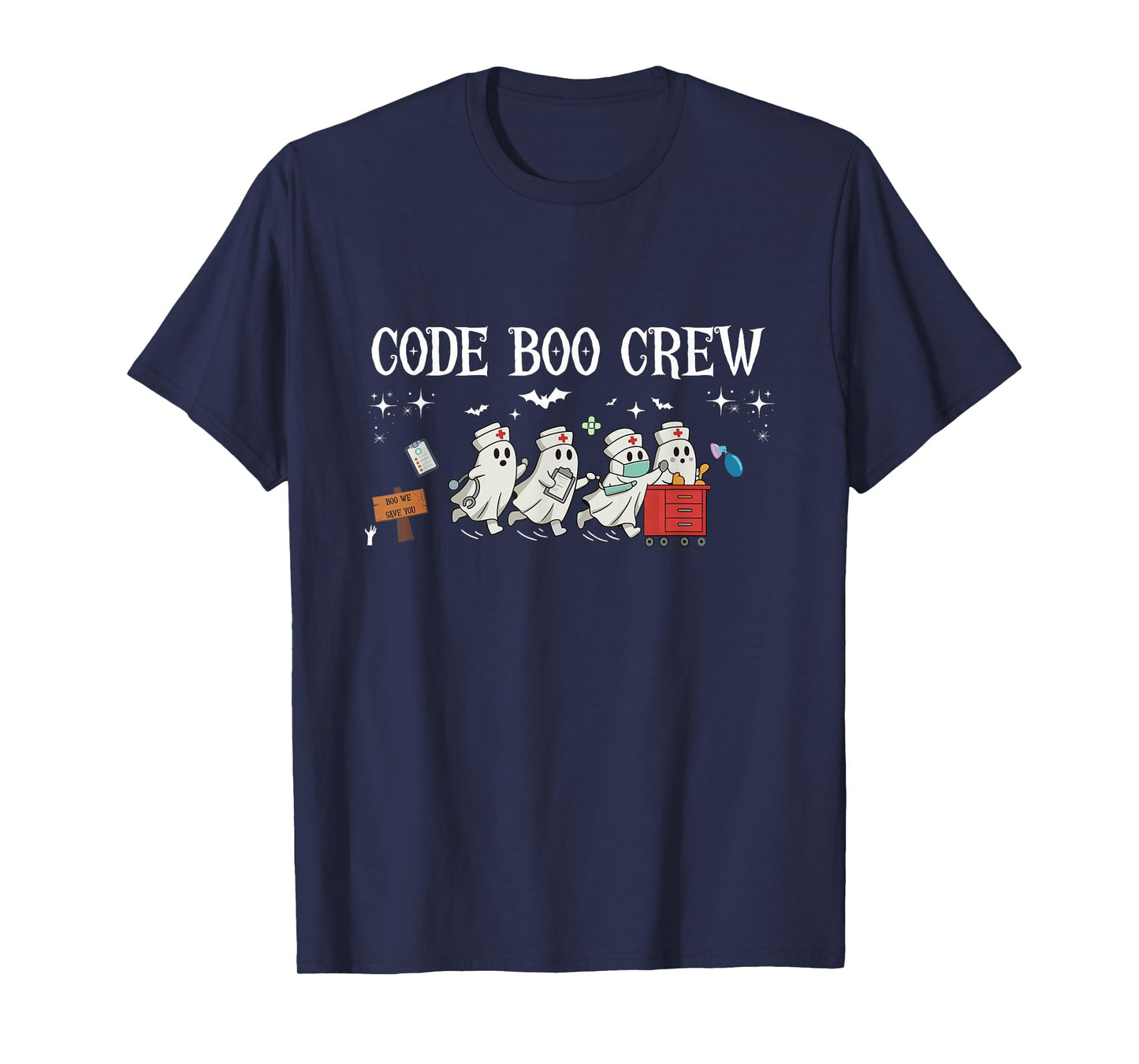 Code Boo Crew Halloween Ghost Nurse ER Nurse Spooky Season T-Shirt