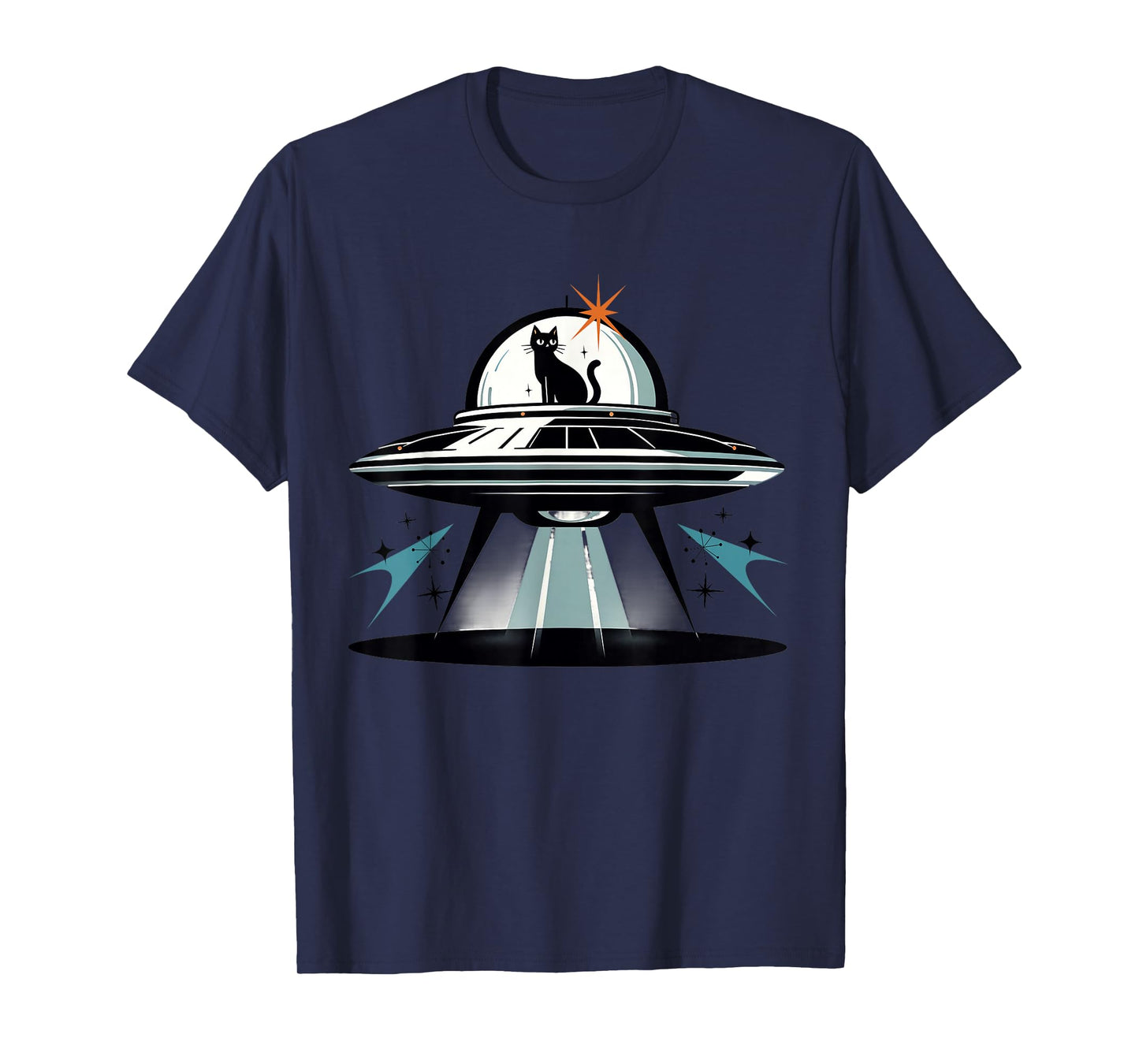 Midcentury Mid Century Cat Retro Atomic Age Space Capsule T-Shirt