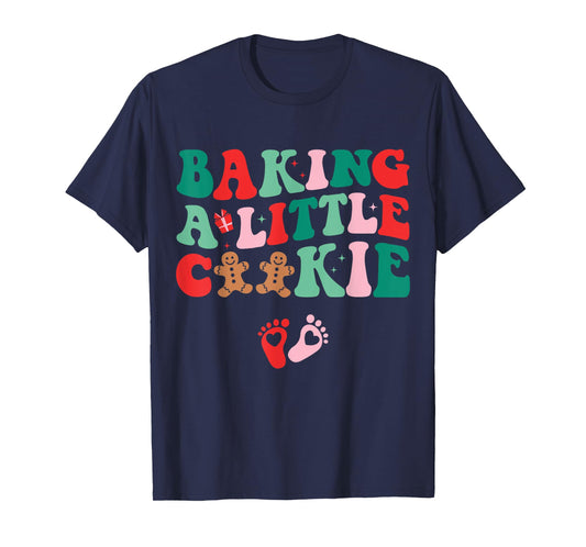 Baking A Little Cookie Cute Christmas Pregnancy Announcement T-Shirt