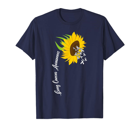 Awesome White Ribbon Support Lung Cancer Awareness T-Shirt