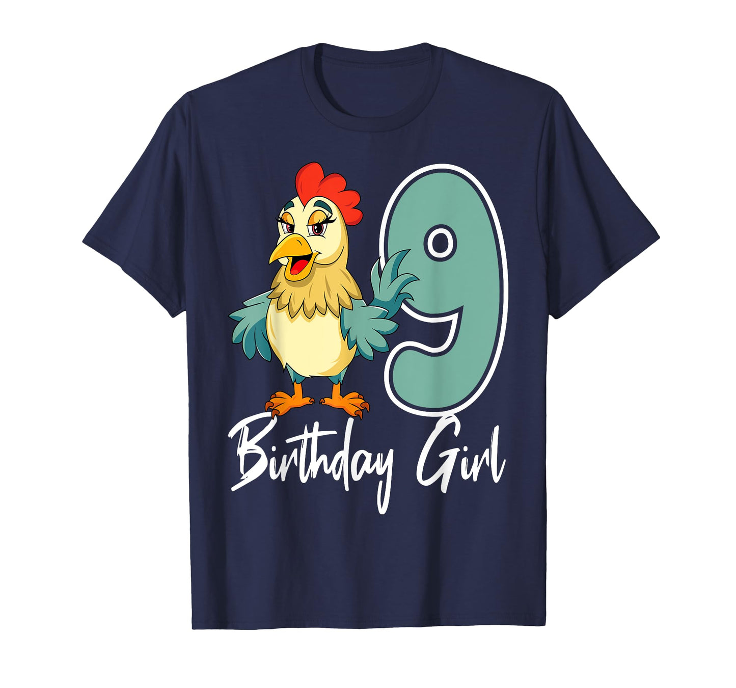 Chicken 9th Birthday Girl Barn Farm Party Chick Barnyard T-Shirt