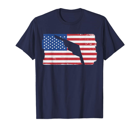 B-2 Stealth Bomber Military Airplane American Flag B2 T-Shirt