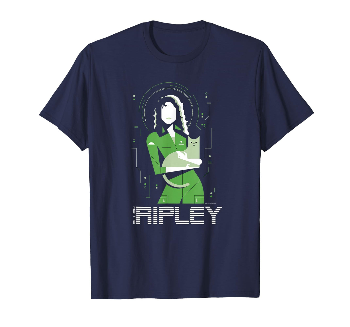 Alien 45th Anniversary Ellen Ripley & Jonesy Stylized Art T-Shirt