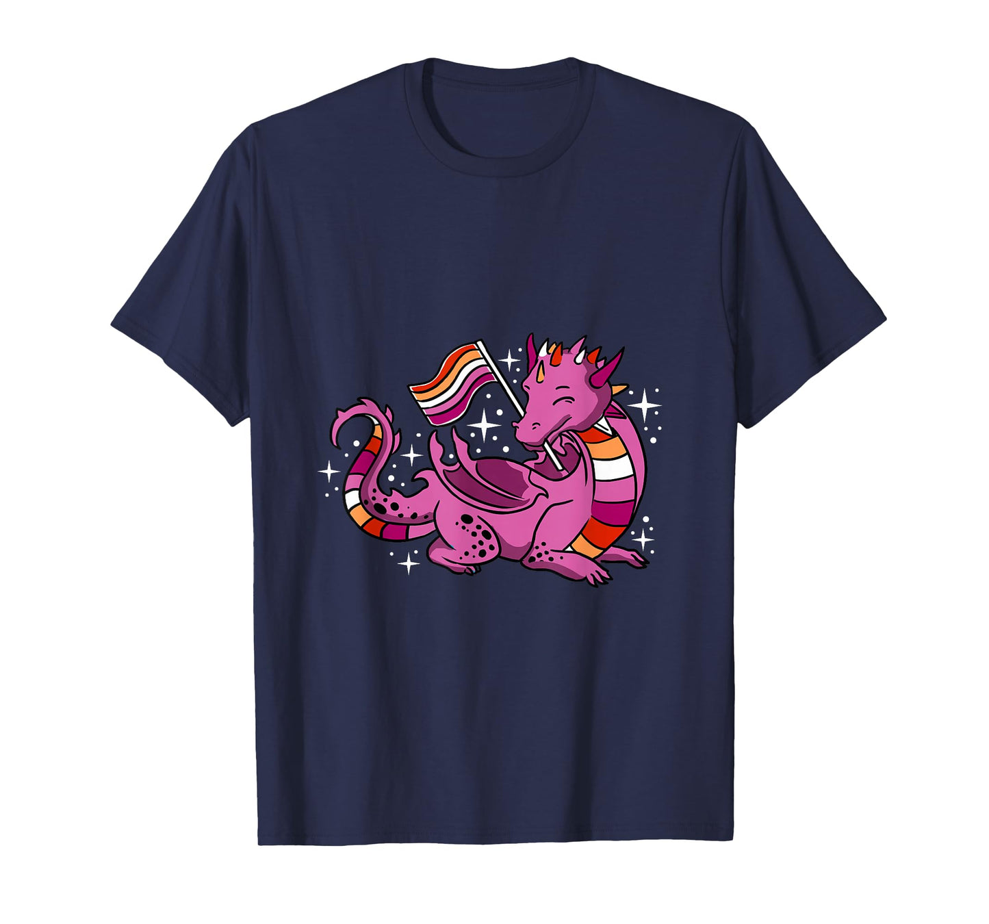 Lesbian Dragon Orange Pink Lesbian Pride T-Shirt