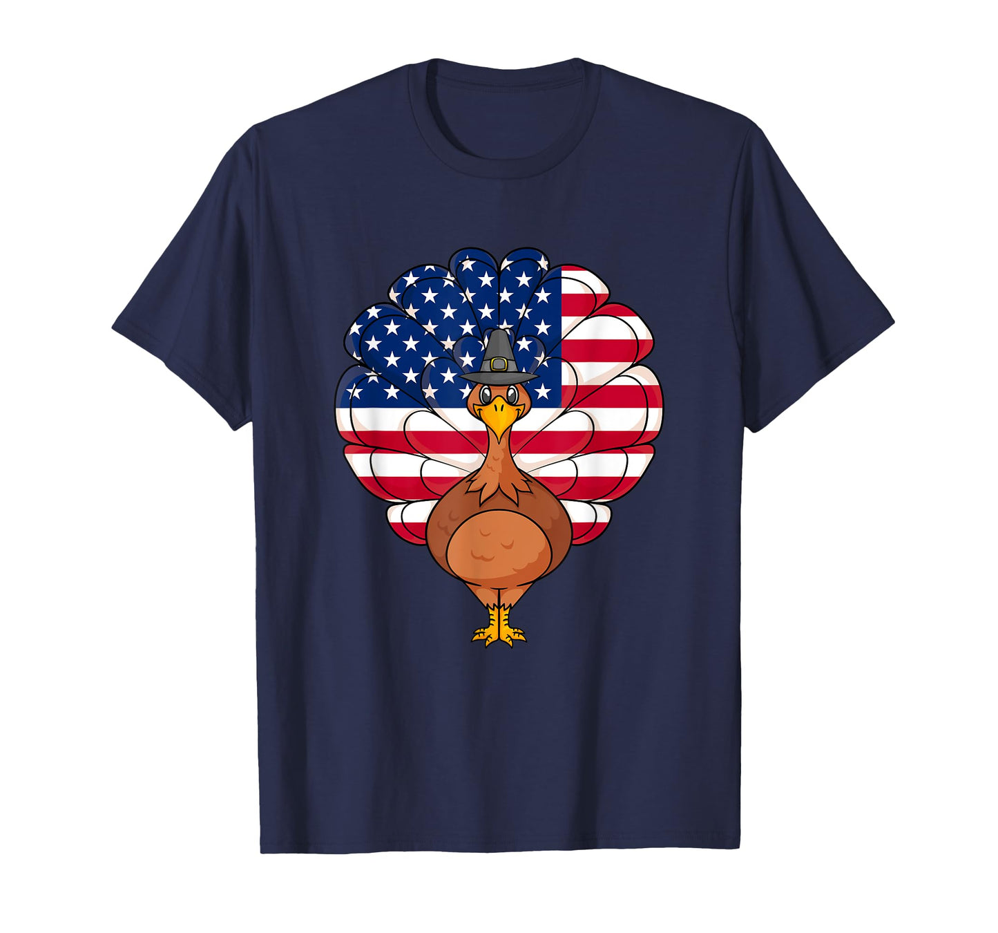 Thanksgiving Turkey American Flag T-Shirt