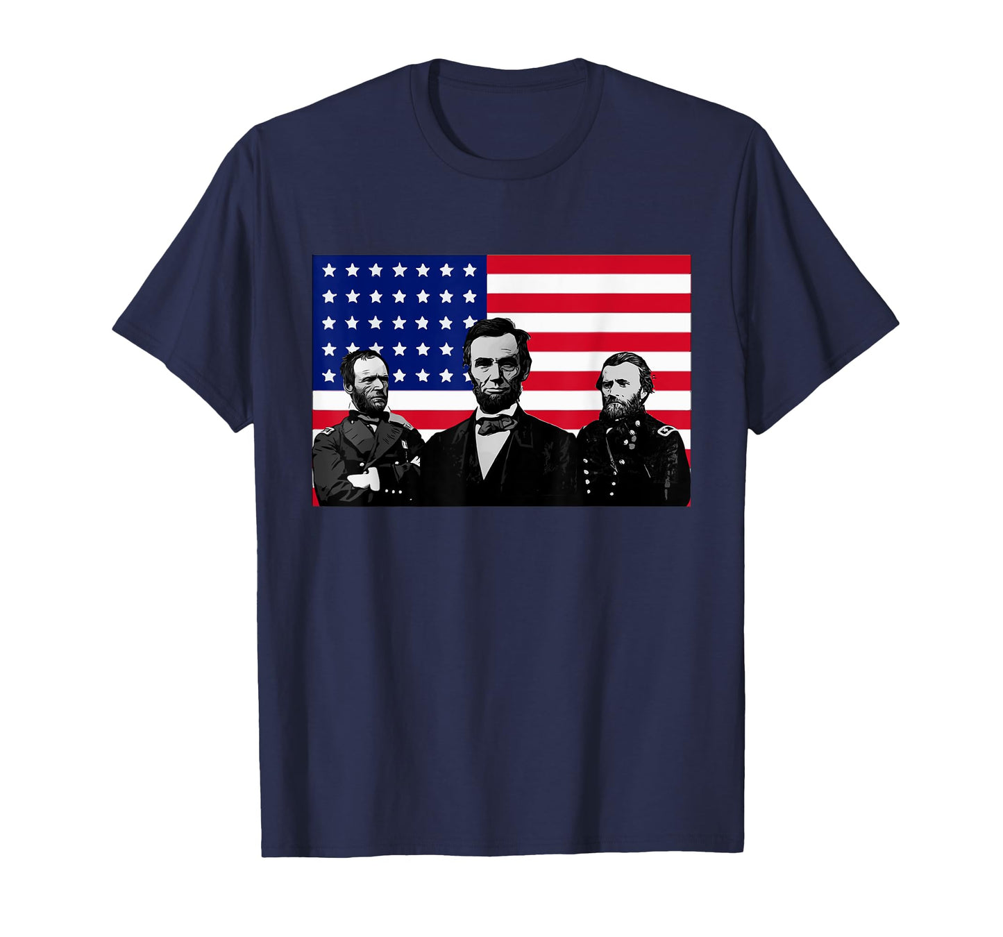 Lincoln and his Generals Grant and Sherman Civil War T-Shirt