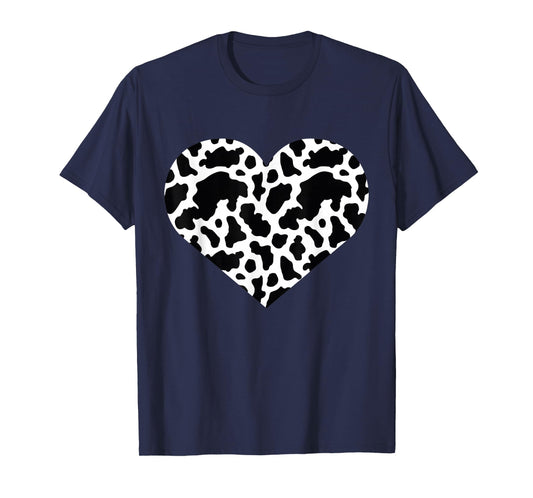 Cow Heart Pattern Funny Graphic T-Shirt