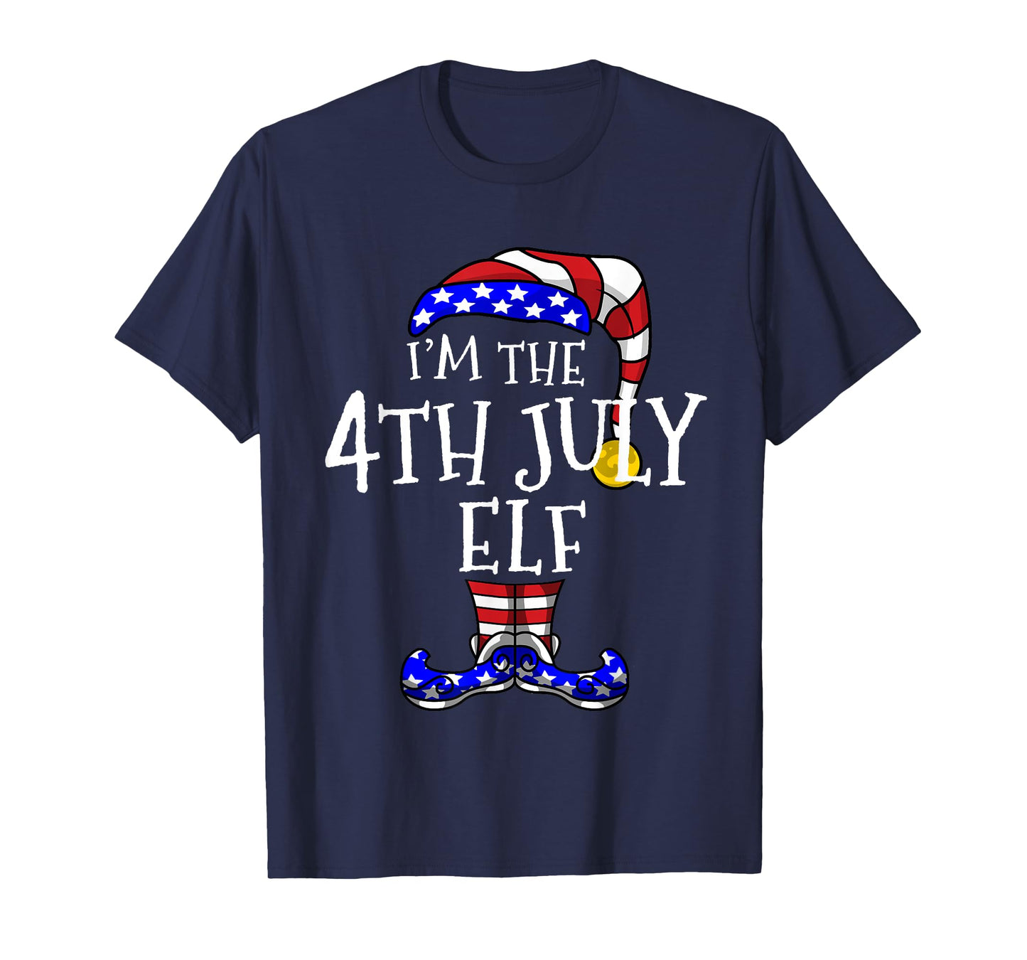 4th July Elf Patriotic Gnomes Christmas July Funny Cute T-Shirt