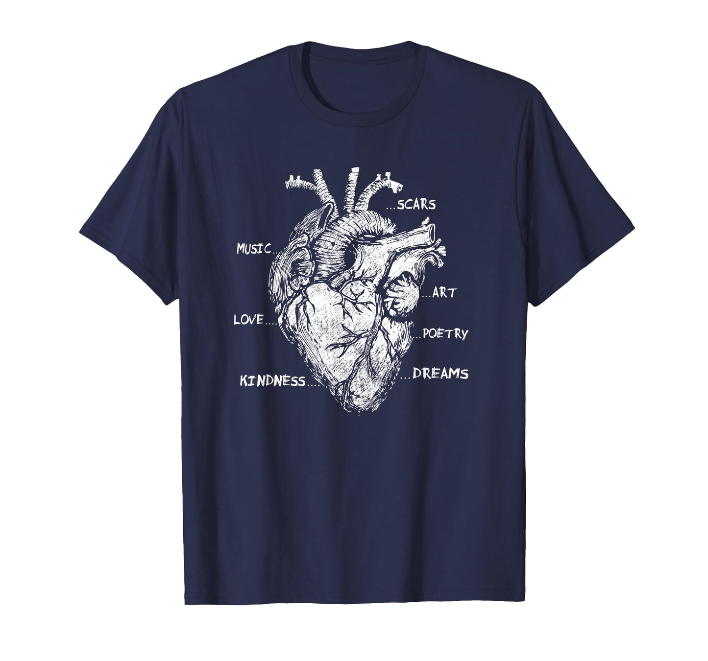 Artistic Heart Anatomical Graphic Kindness Human Anatomy Fun T-Shirt