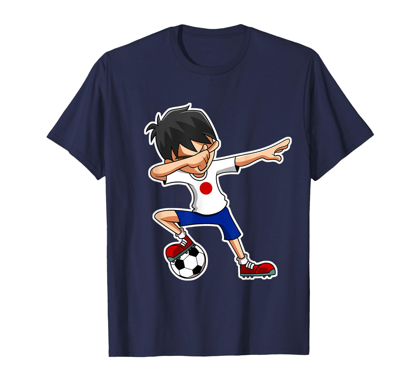 Dabbing Soccer Boy Japan Shirt, Japanese Flag Jersey T-Shirt