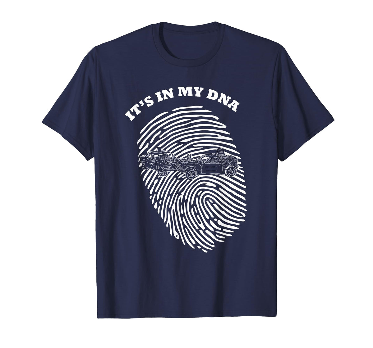 It's In My DNA Demolition Derby Racer Fingerprint Fans Retro T-Shirt