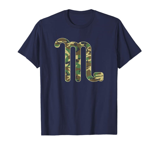 Scorpio Symbol Camo Birthday T-Shirt