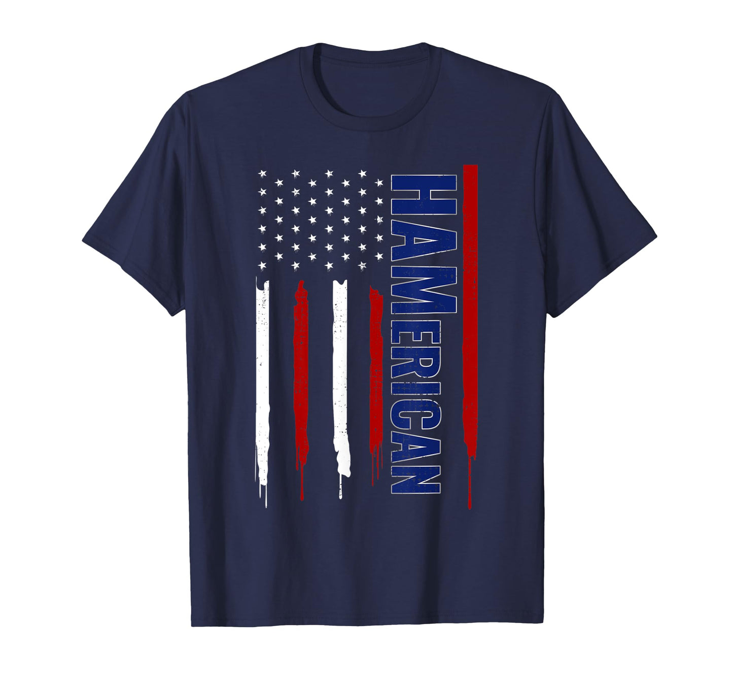 Funny Amateur Ham Radio Tee 4th July USA Flag Patriotic Nerd T-Shirt