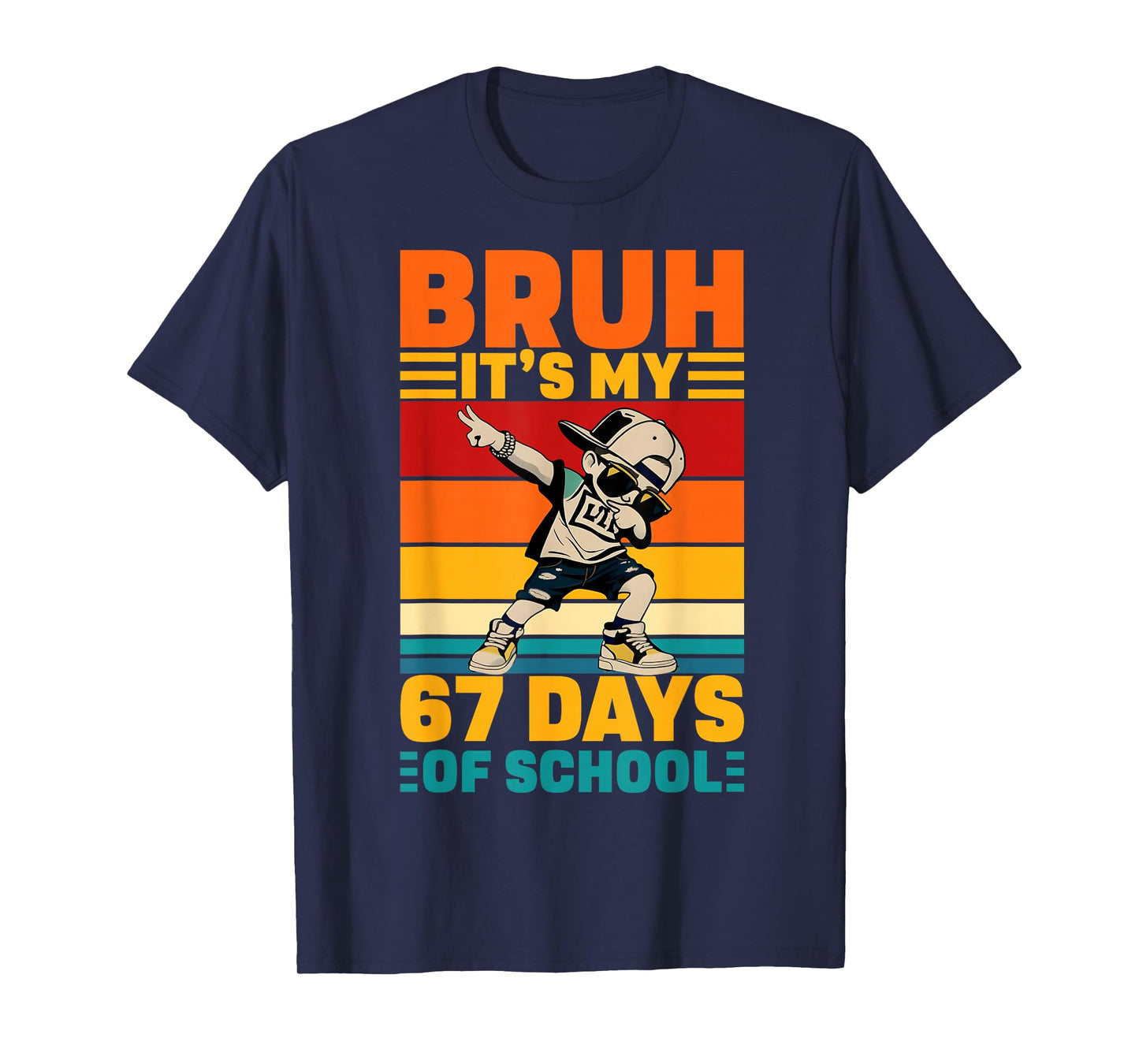 Bruh It's My 67 Days of School Dabbing Boy Funny Six Seven T-Shirt