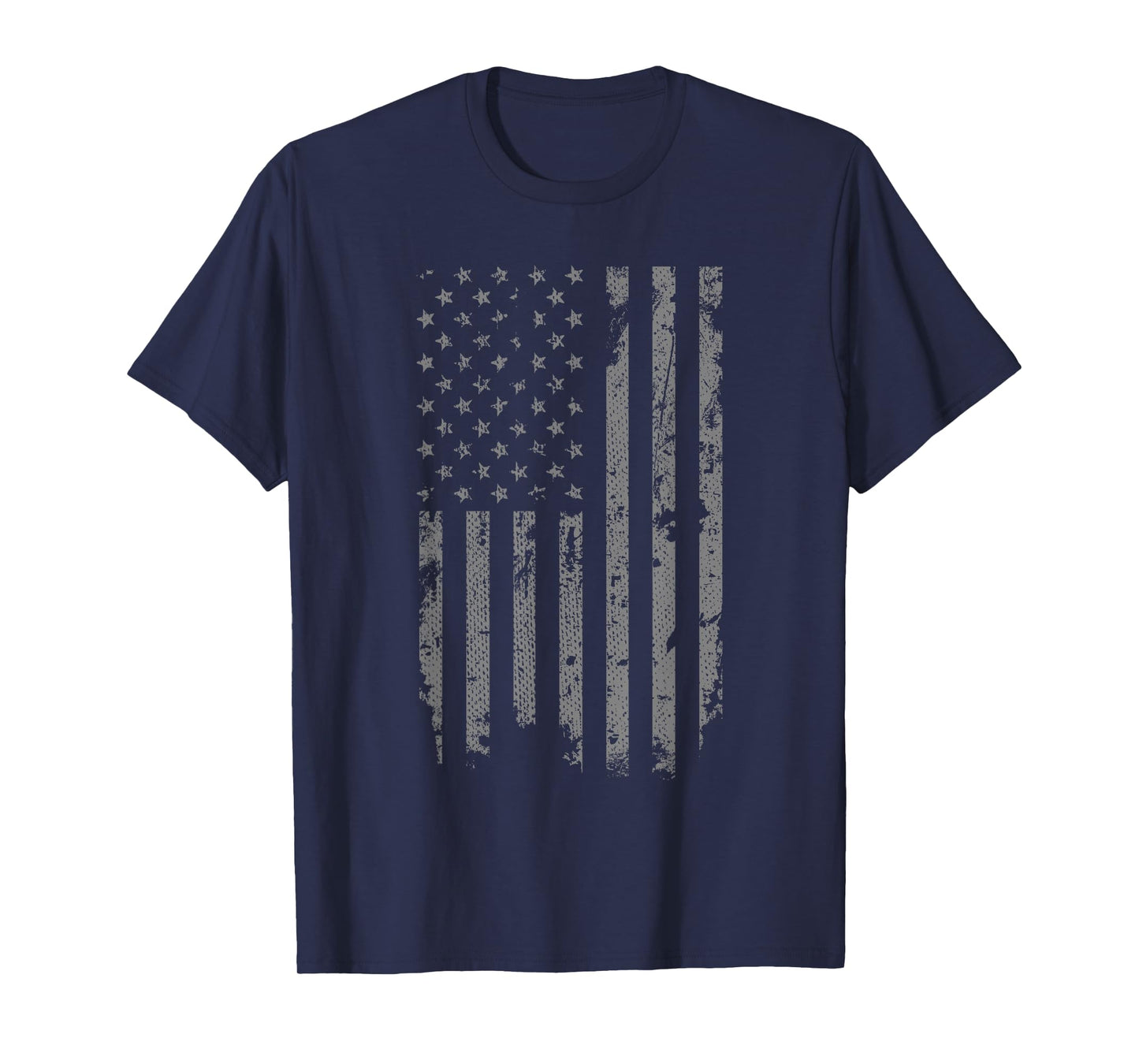 Threadrock Vintage Distressed American Flag T-Shirt - Unisex-Adults & Kids - Black - Small - Short Sleeve
