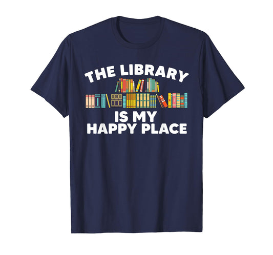 Cool Library Art for Men Women Bookworm Librarian Book Lover T-Shirt