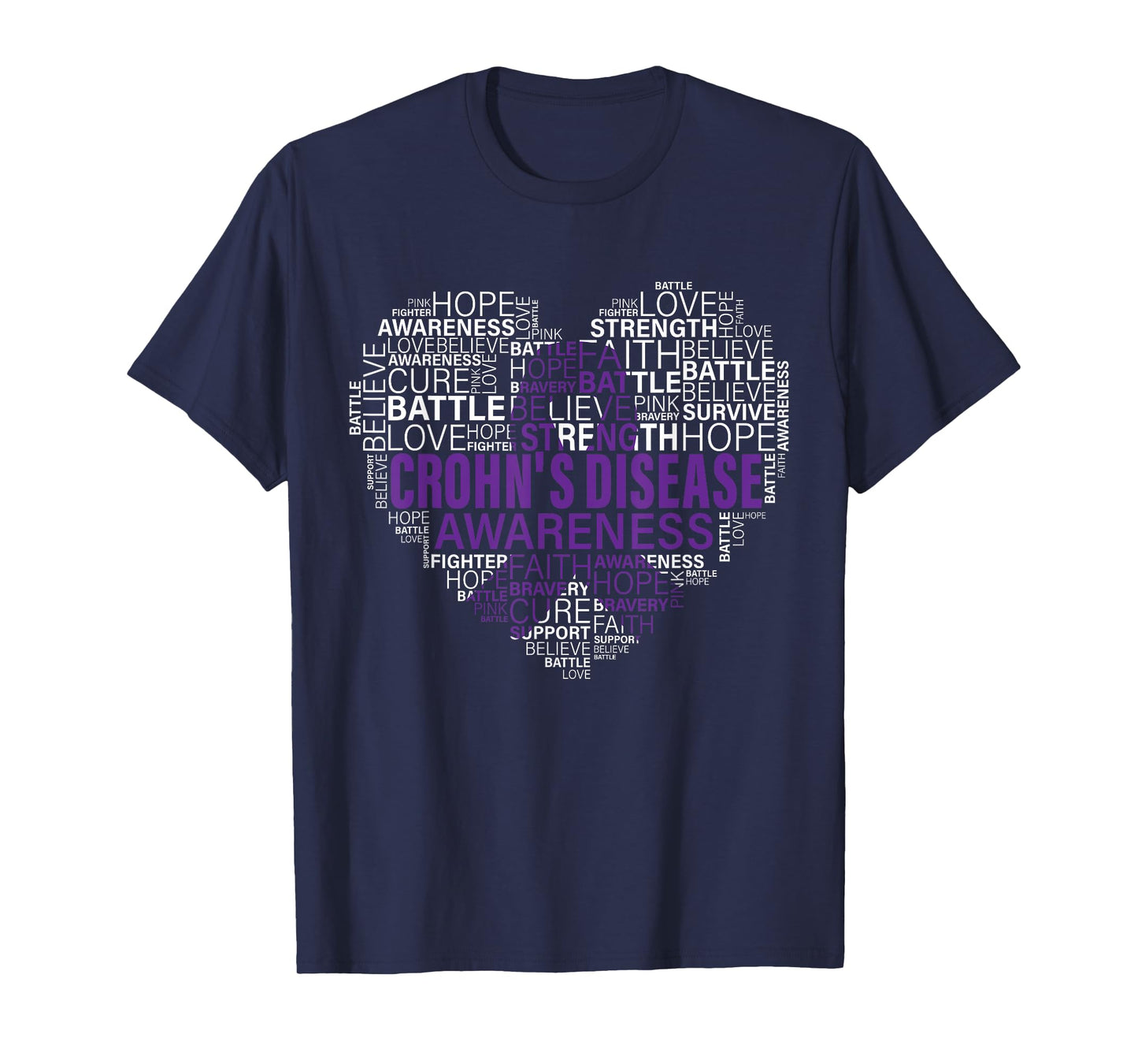 Crohn's disease Awareness Fight Hope Support Strong Warrior T-Shirt