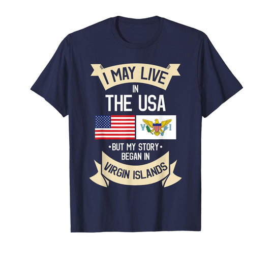 US Virgin Islands Roots American Flag USA Gifts T-Shirt