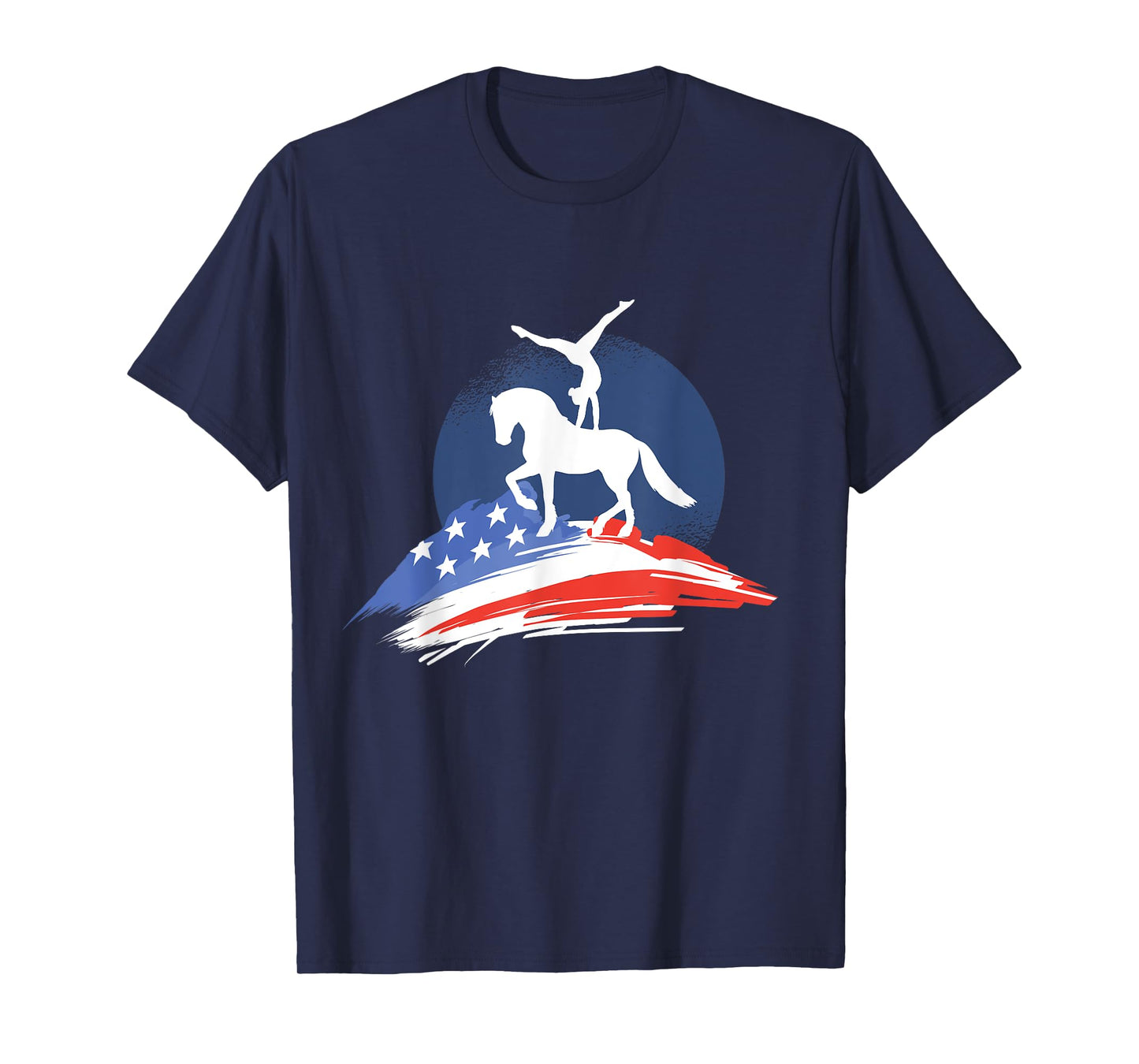 Equestrian Vaulting US-Flag Horses I Vault T-Shirt