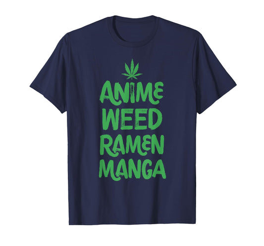 Anime Weed Ramen Manga Marijuana Leaf Cannabis Funny Japan T-Shirt