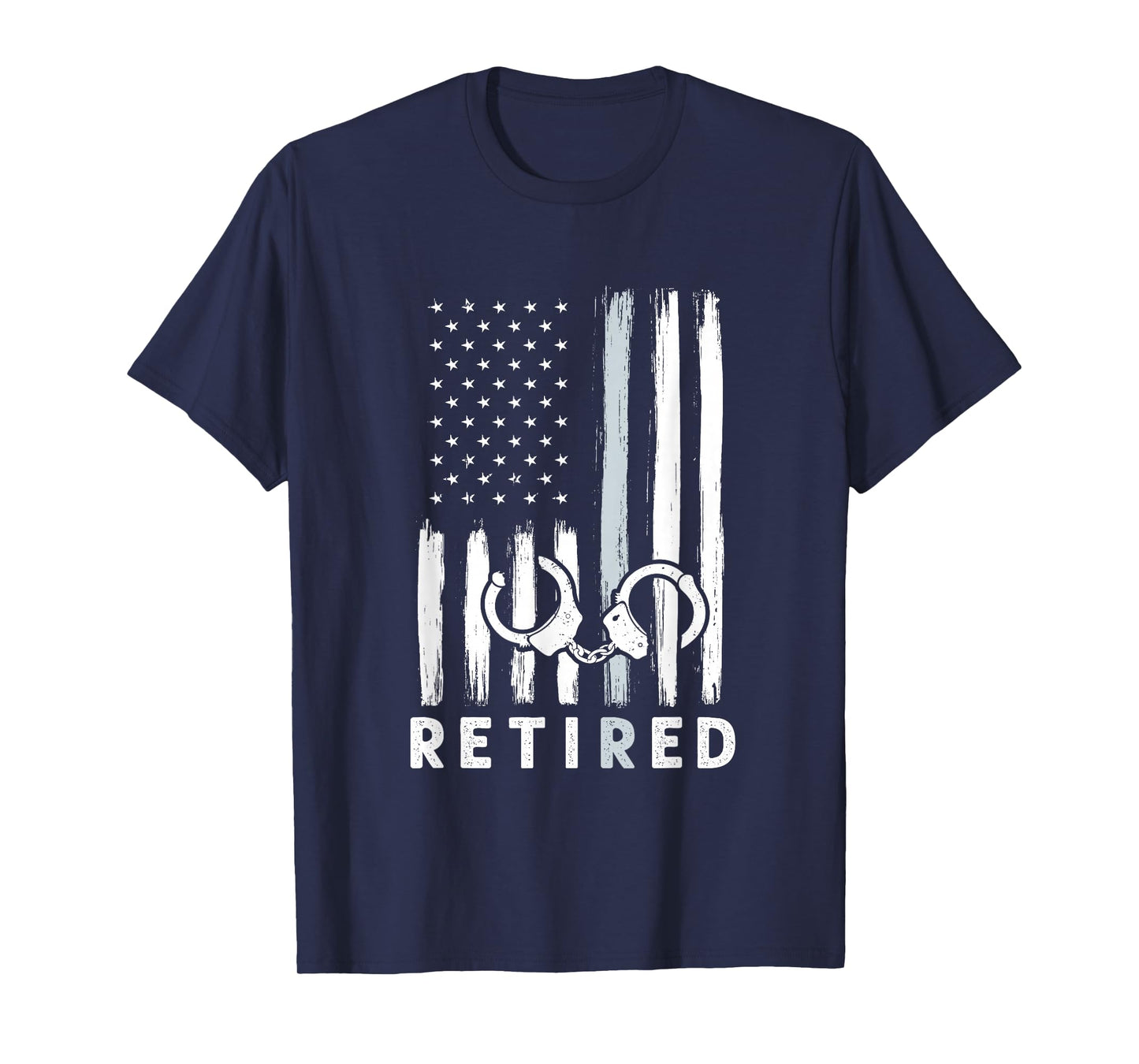 American Flag Thin Silver Line - Retired Correction Officer T-Shirt