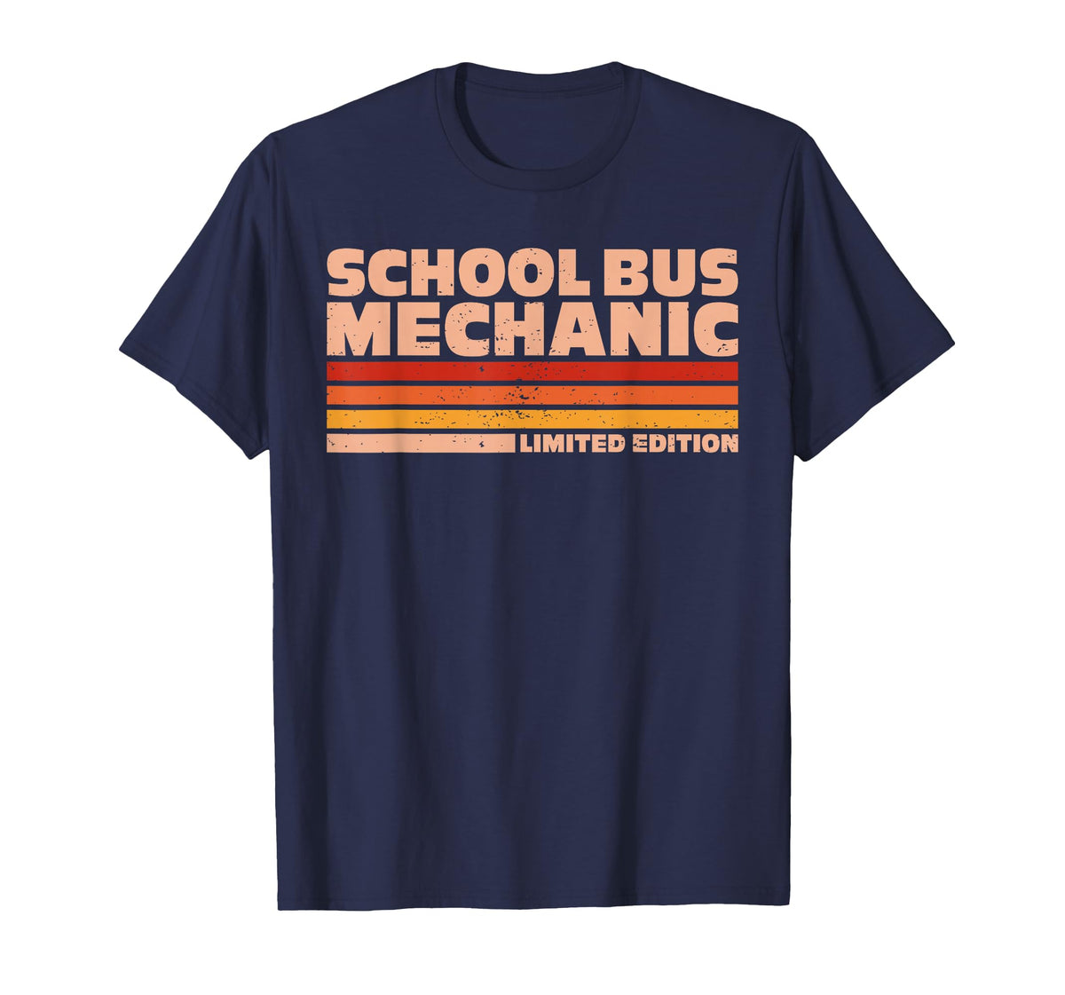 School Bus Mechanic Retro Sunrise T-Shirt