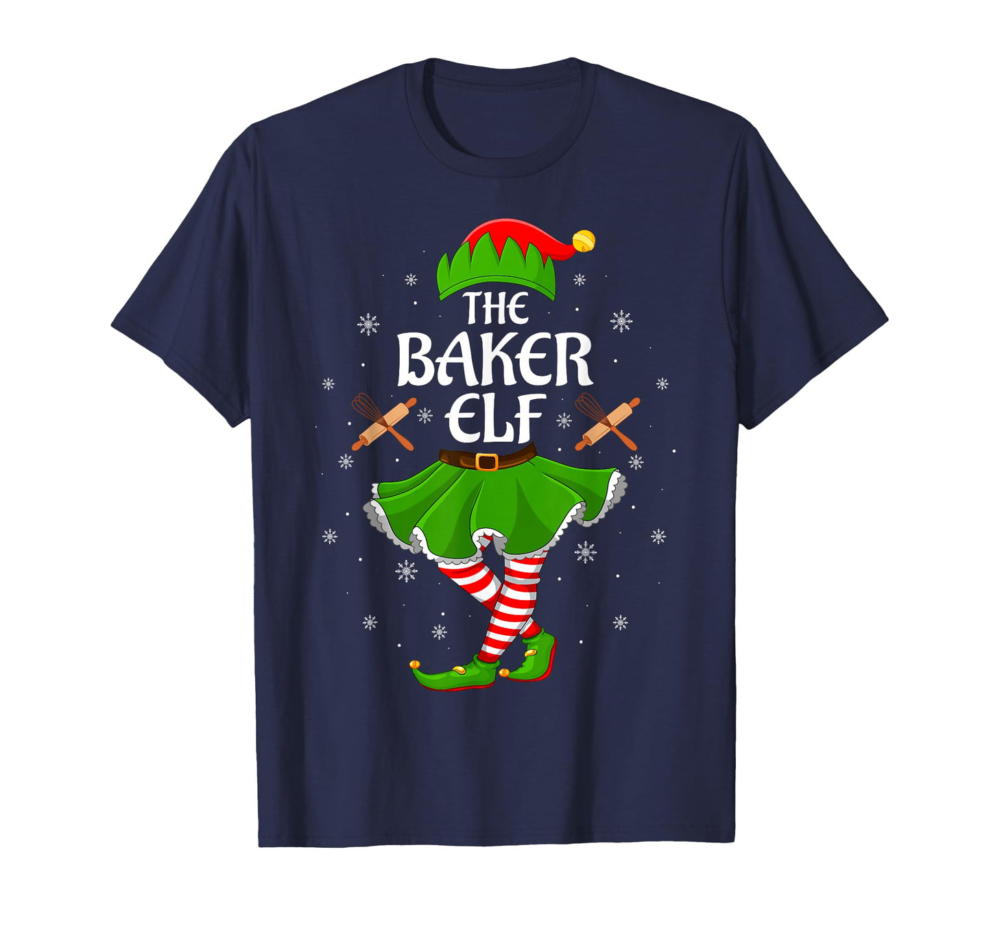 Baker Elf Christmas Family Girls Women Elf Squad Xmas T-Shirt