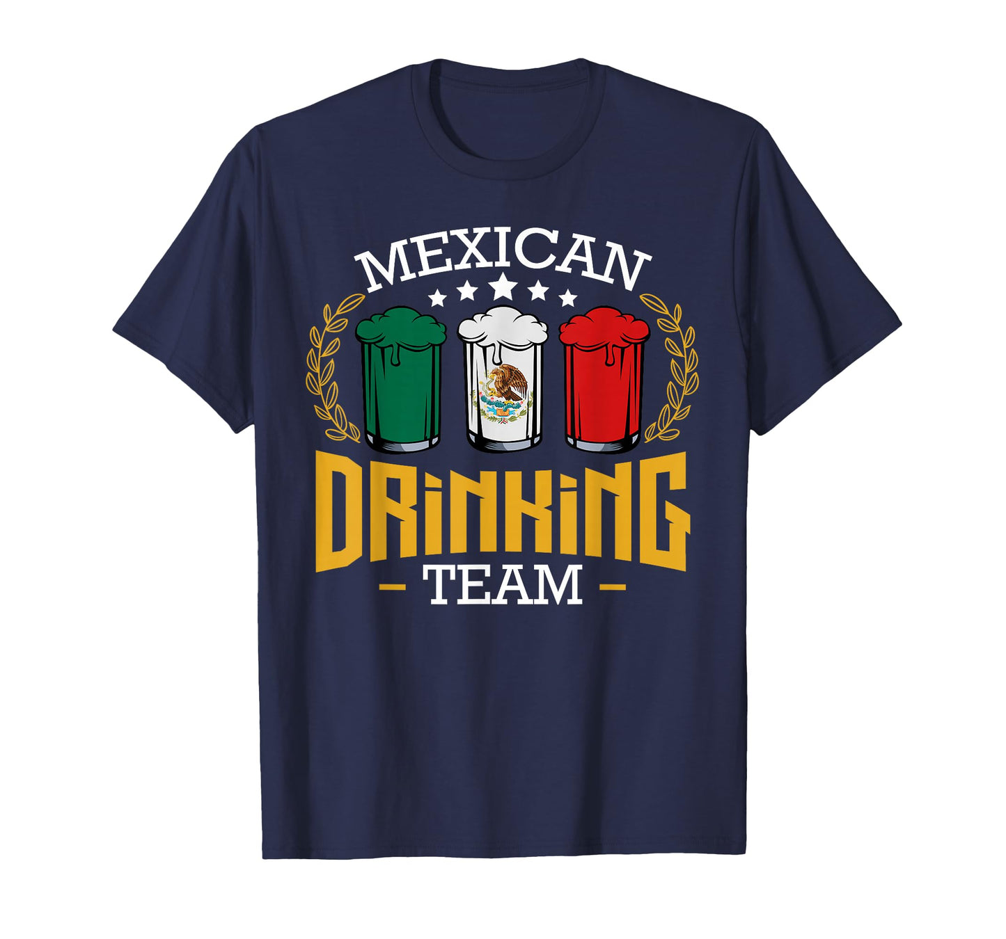 Beer Mexican Drinking Team Mexico Flag Funny Beer Pub Party T-Shirt