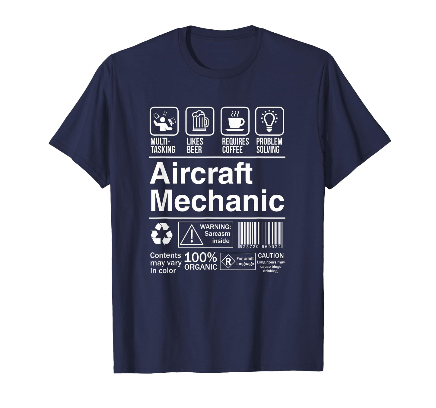 Aircraft Mechanic Product Label Funny Gift T-Shirt