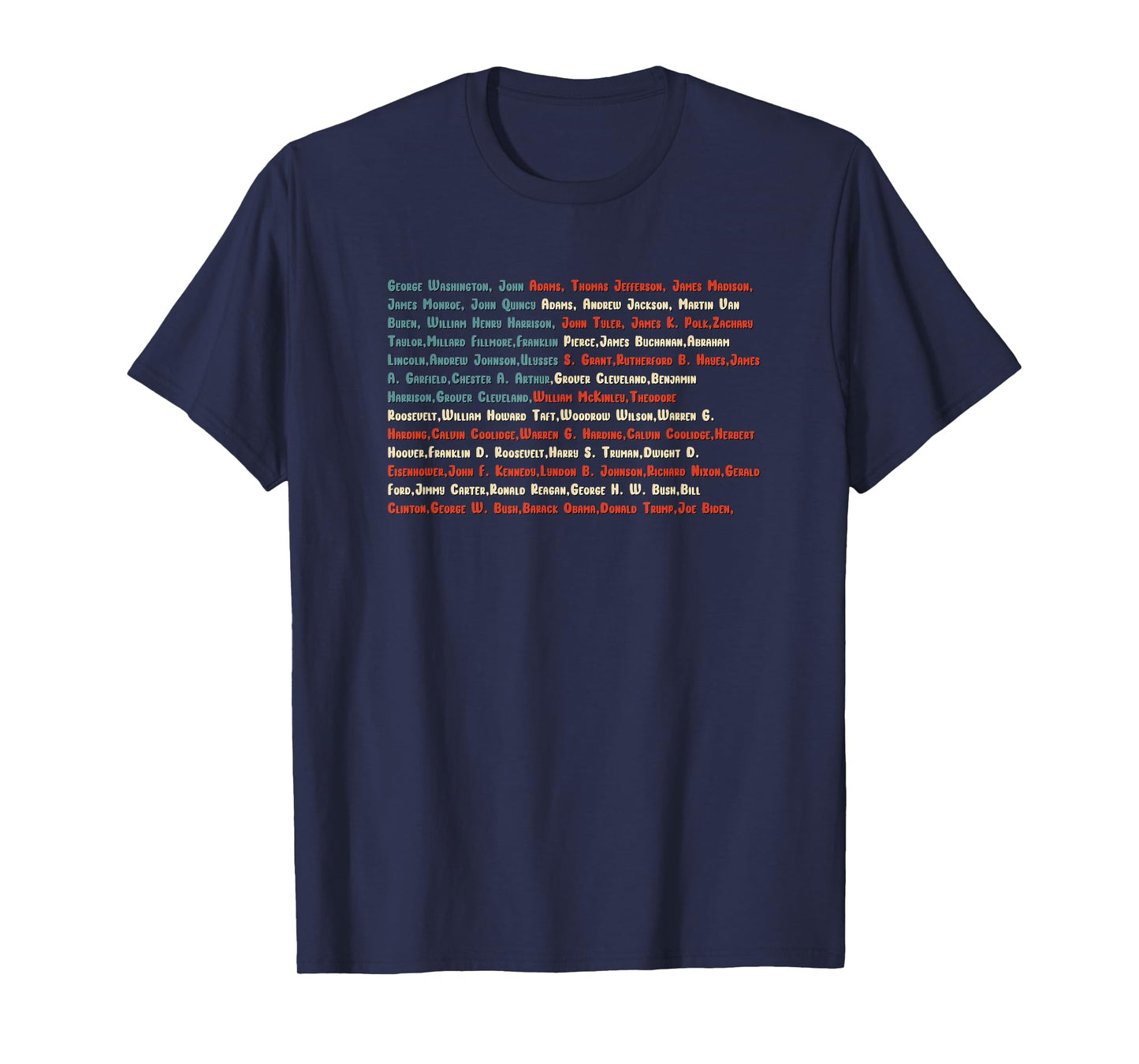 List of Presidents of the United States T-Shirt