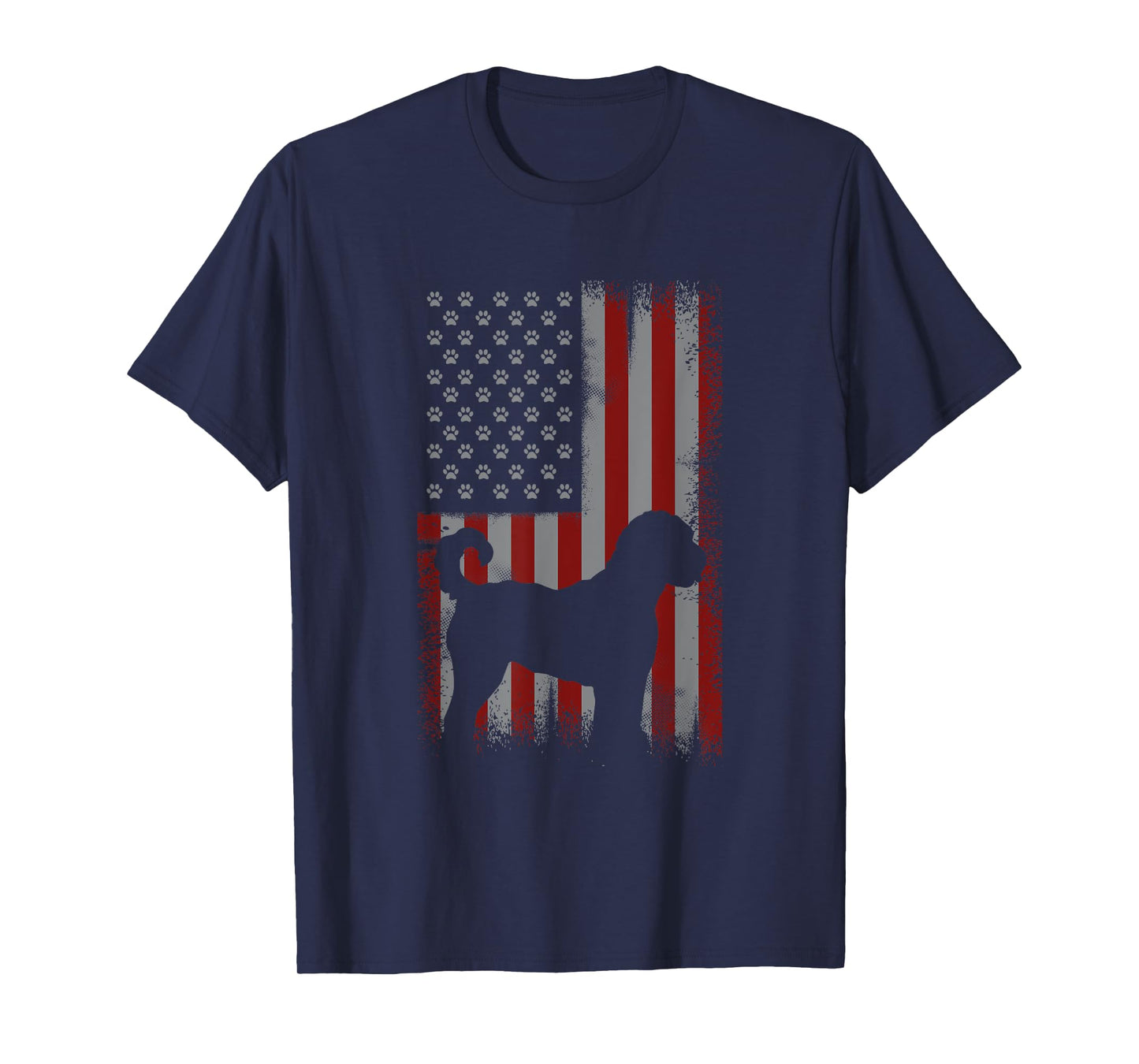 Patriotic American Flag Golden Doodle Lover Gift Men Women T-Shirt