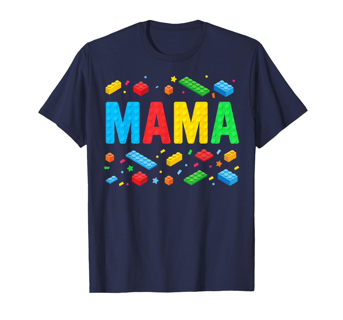 Mama Master Builder Building Bricks Blocks Funny Mothers Day T-Shirt