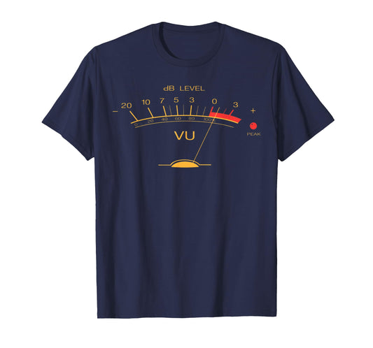 Audio Engineer Retro VU Meter Hi-Fi Vintage Stereo Music T-Shirt