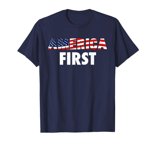 America First USA Flag Clothing Companies Businesses T-Shirt