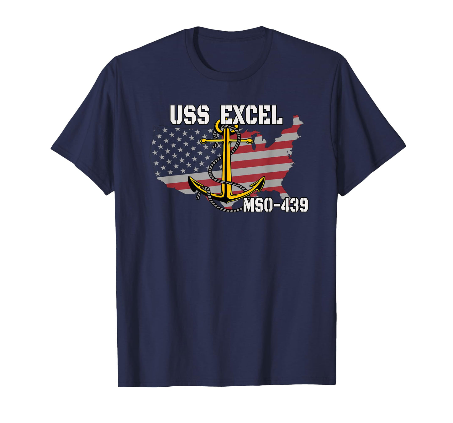 USS Excel MSO-439 Minesweeper Warship Veterans Day Father T-Shirt