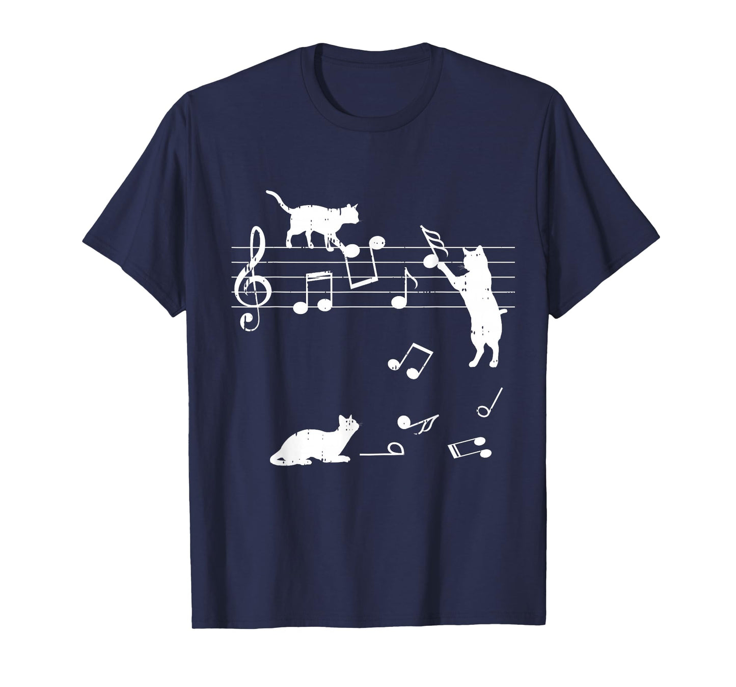 Cats Musical Notes Funny Music Lover Outfit Gift Idea T-Shirt