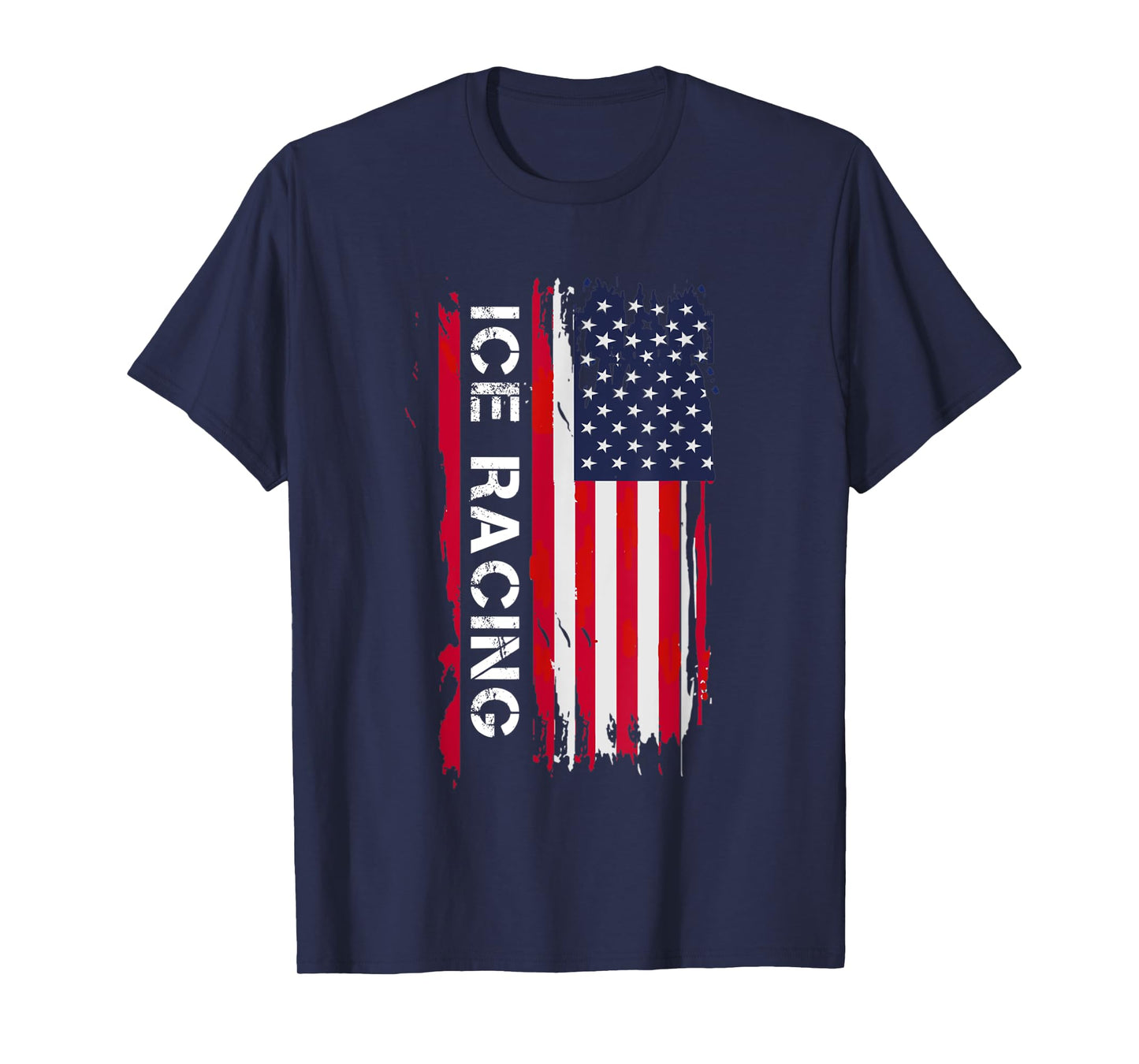 Ice Racing USA Flag Mens & Women Gift T-Shirt