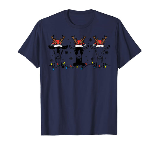 Christmas Goats Santa Xmas Farm Animal Farmer Men Women Kids T-Shirt
