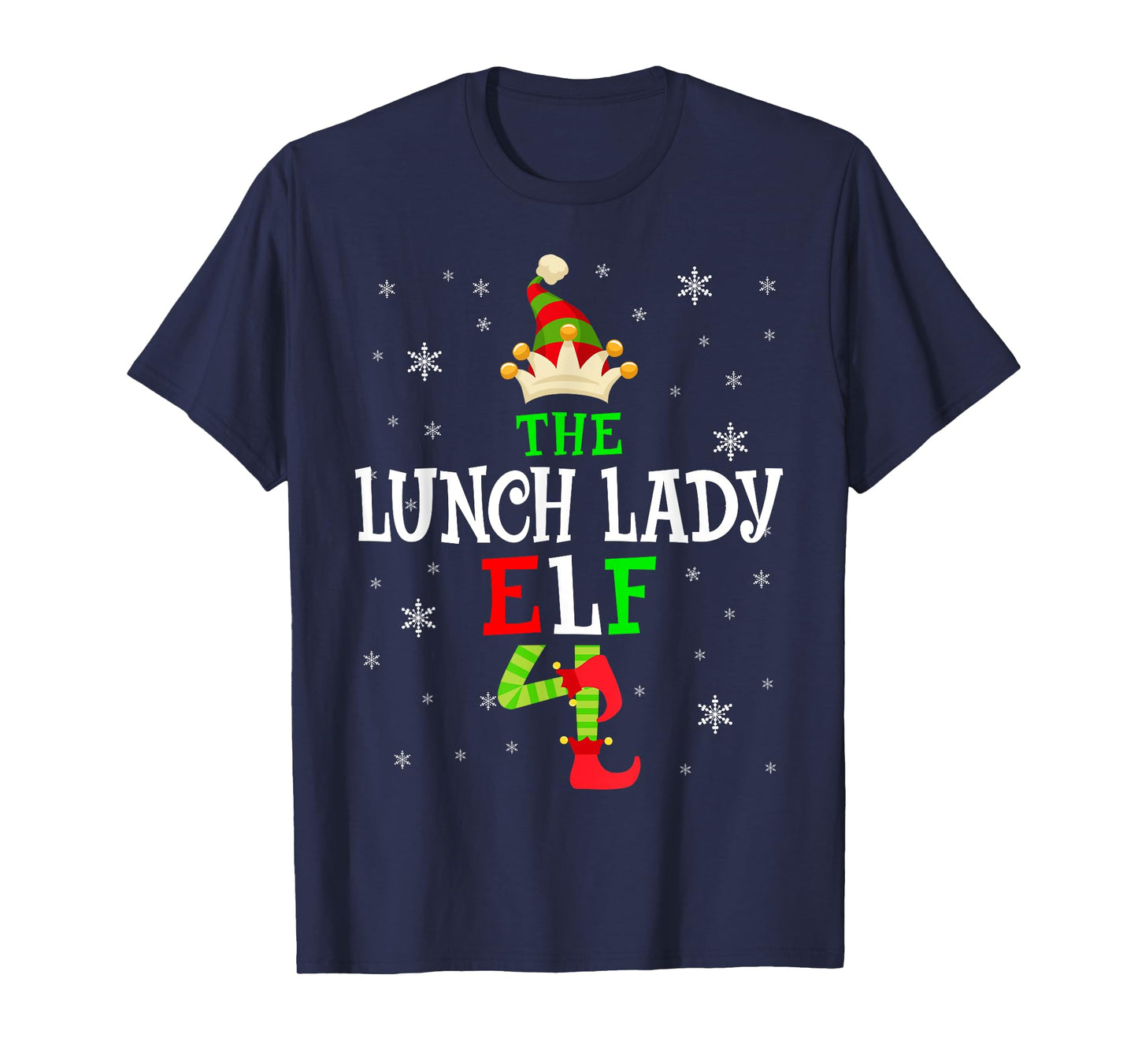 The Lunch Lady Elf Christmas Elf Party Matching Family Group T-Shirt