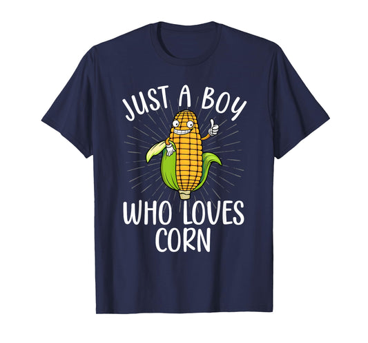 Cute Corn Art For Boys Kids Men Corn On The Cob Farmers Food T-Shirt
